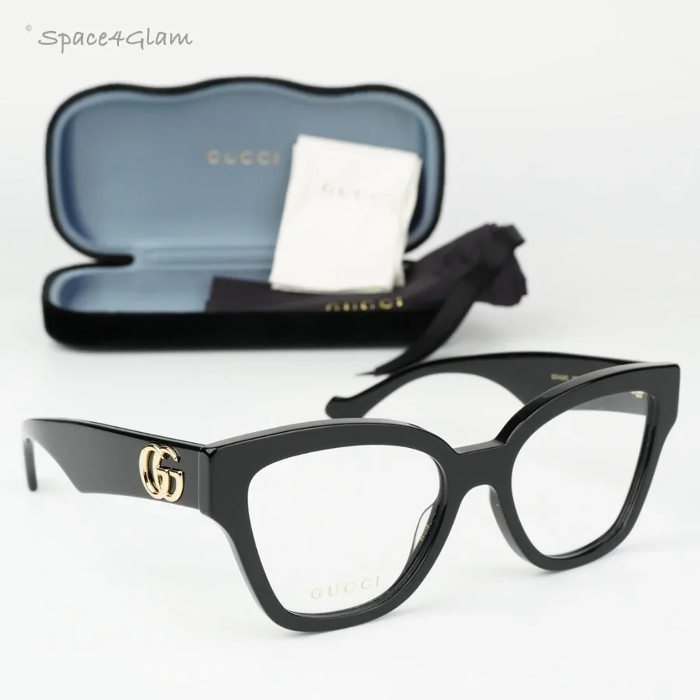Gucci Women Eyeglasses Black Demo Cat Eye GG1424O 005 BRAND NEW